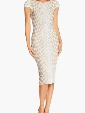 emmalyn sequin long sleeve body-con cocktail dress dress the population Emmalyn Dress S / Deep Teal